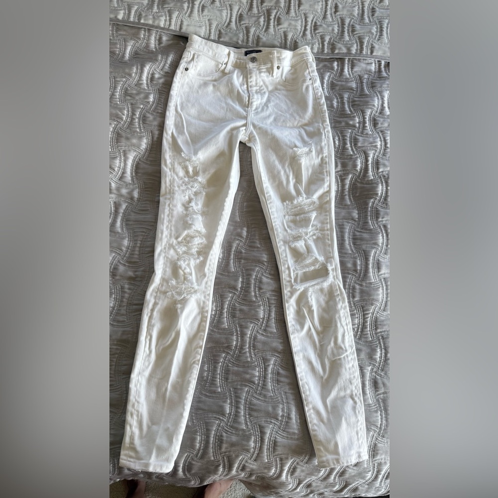 Abercrombie & Fitch Women Simone High Rise  Super Skinny Jeans Size 27/4L White